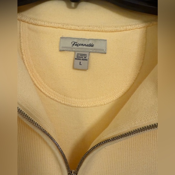 Women's Faconnable Yellow Front Zip Up Sweater Size L - Picture 5 of 8